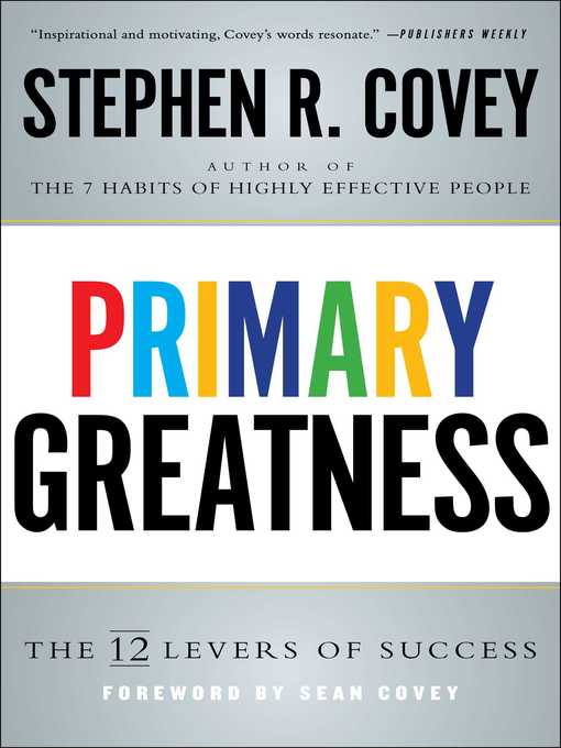Title details for Primary Greatness by Stephen R. Covey - Wait list